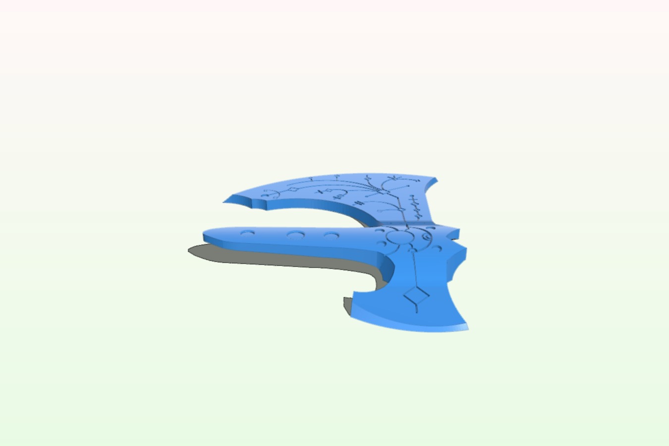God of War Hollow Axe Head for LED Illumination