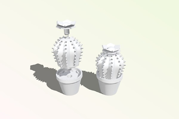 Barrel Cactus Multi-piece Miniature | 3d print model