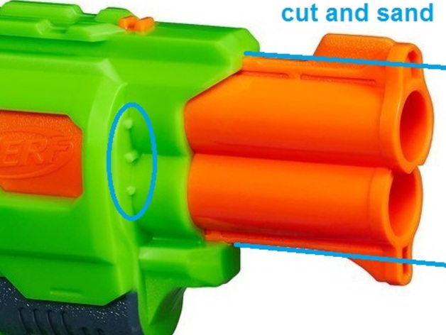NERF Doublestrike JUDGE barrel mod