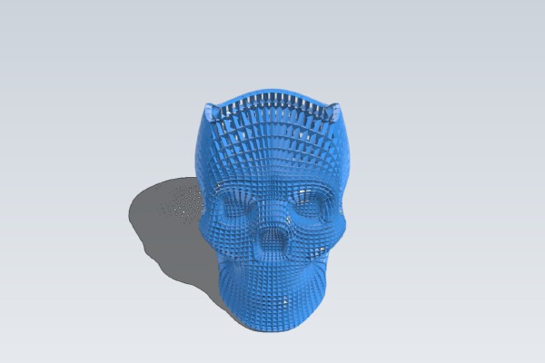 Wireframe Skull Pencil Holder (For The Love of Dog) | 3d print model