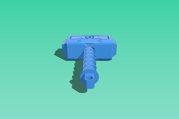 Thor Hammer Keychain | 3d print model