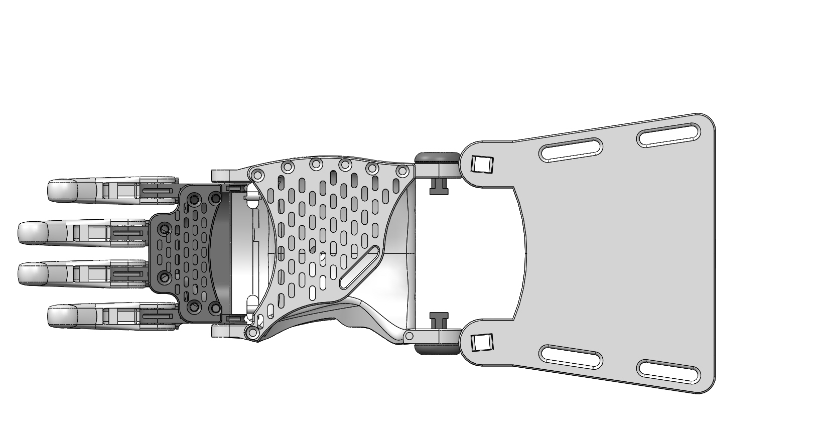 Raptor Reloaded by e-NABLE - Thumbless & Extra length for four fingers
