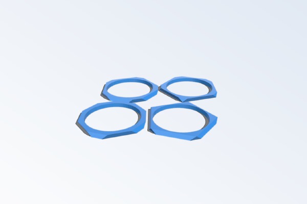 4 piece LowPoly Bracelet | 3d print model
