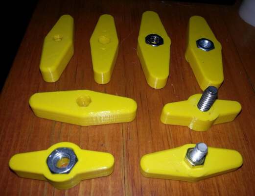 WING NUT_BOLT 7_16, 10, 14mm | 3d print model