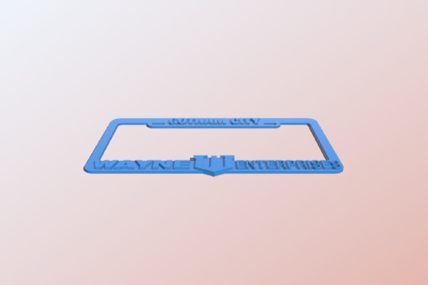 Wayne Enterprises, Gotham City, License Plate Frame | 3d print model