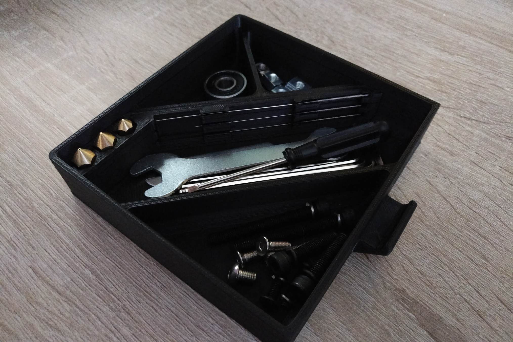 Ender 3 Double Drawer lower tray with storage for nozzles and needles