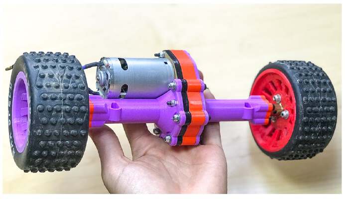 Rear axle metal gearbox Brush | 3d print model