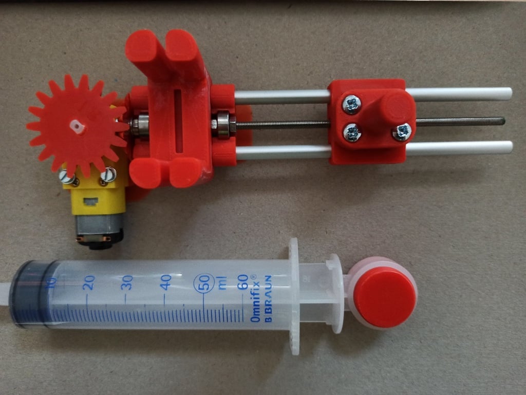 open end syringe driver (28BYJ-48 stepper or gearmotor)
