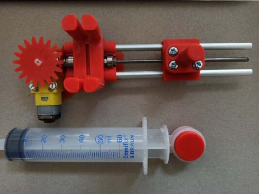 open end syringe driver (28BYJ-48 stepper or gearmotor) | 3d print model