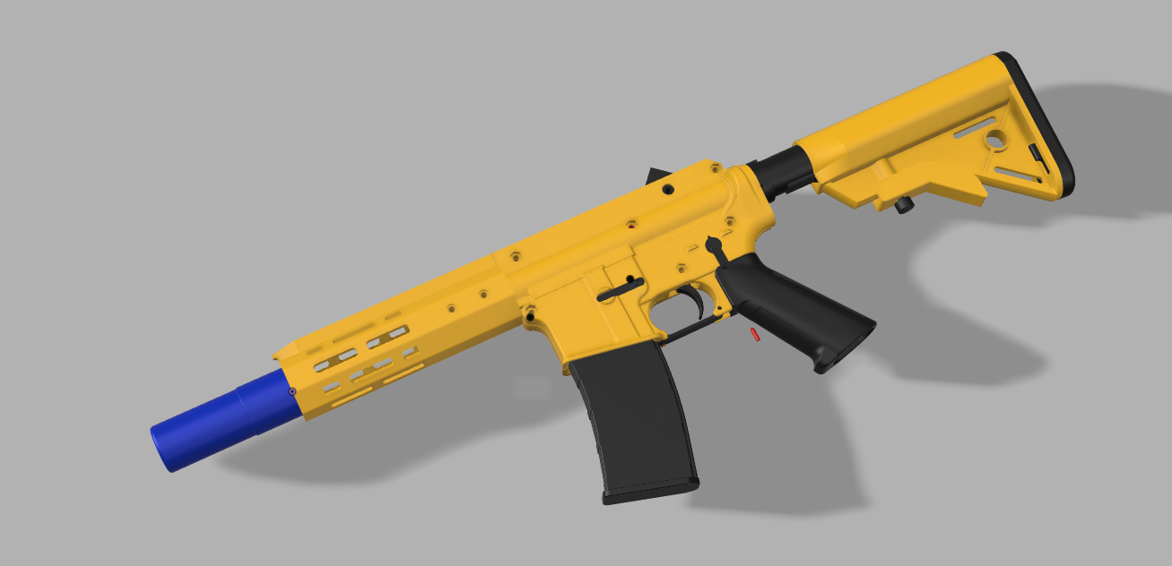 AR15 RUBBER BAND GUN (MLOK, AR15 parts compatible) Files to download