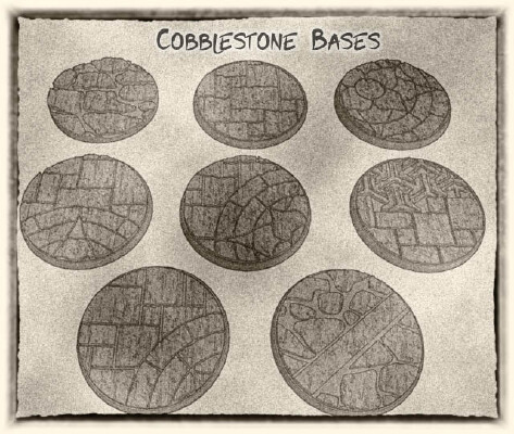 32mm Cobblestone Bases (x8) - for Dungeons & Dragons, Pathfinder, Warhammer and more games. | 3d print model