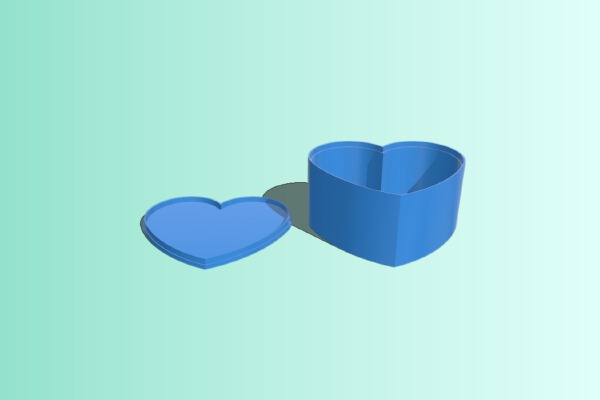 Heart box with cover | 3d print model