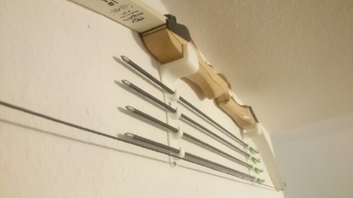 Wall Mounts for Recurve Bow + Arrow Rack | 3d print model