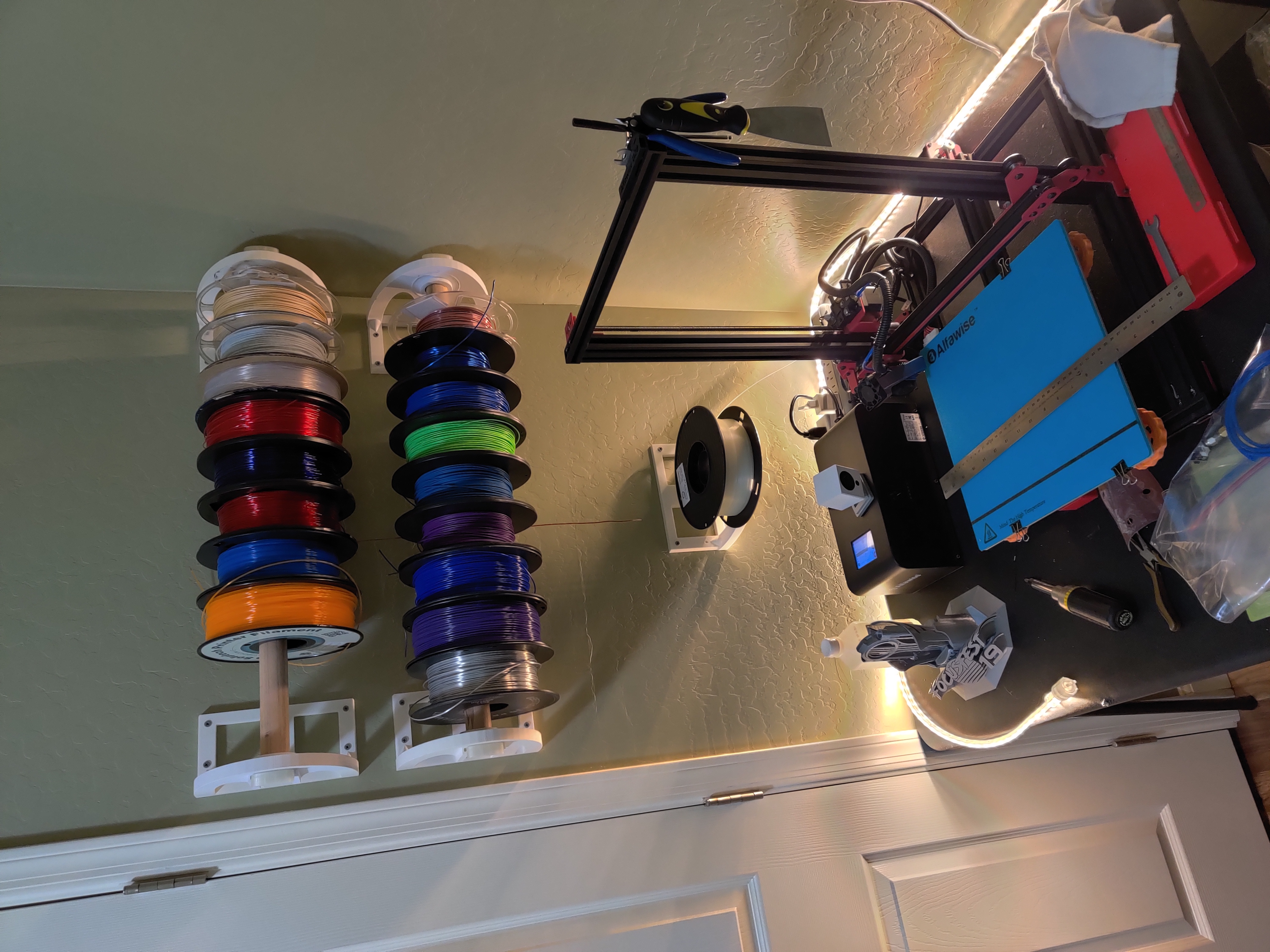 Wall Mounted Stack-able Filament Spool Holder