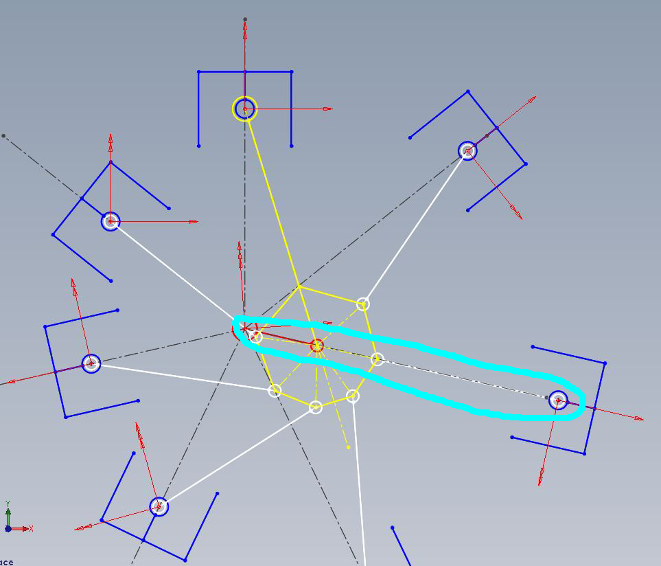 7 cylinder Radial engine, optimised main rod