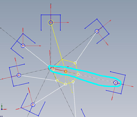 7 cylinder Radial engine, optimised main rod | 3d print model