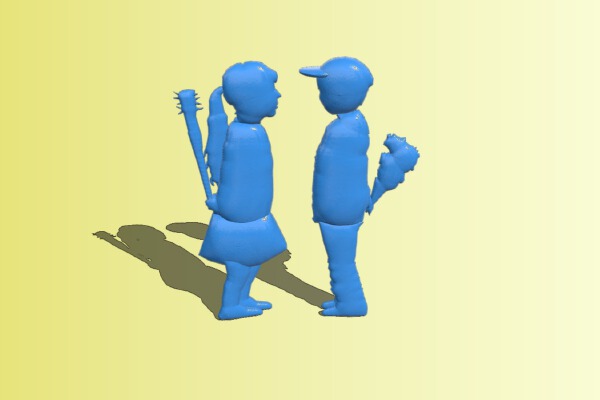 Banksy: mace and flowers | 3d print model