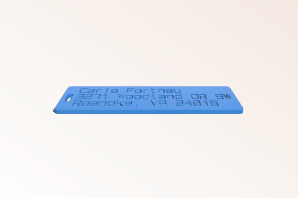 Carie's Luggage Tag | 3d print model
