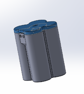 12V Motorcycle starter battery, 4cell Lithium 26650 cell, hard case | 3d print model