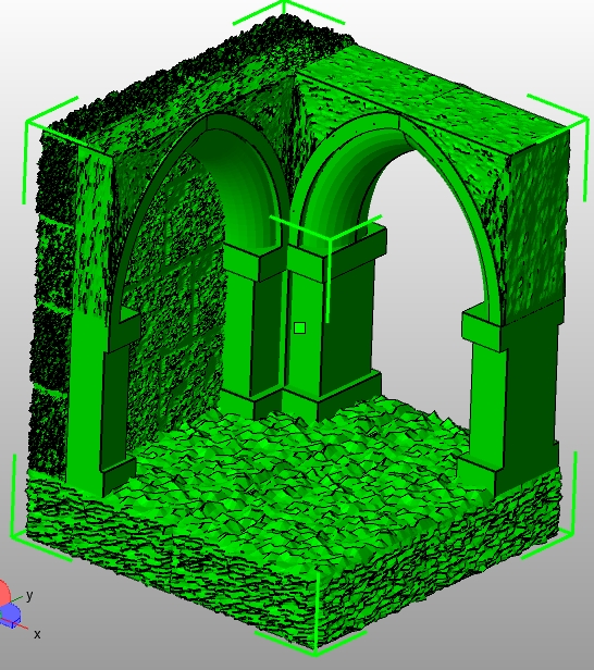 Gothic RPG Tile - 2x2 corner with right open archway