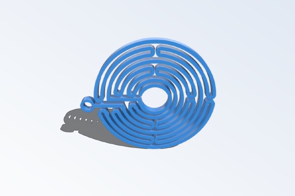 Chartres-inspired labyrinth earring | 3d print model