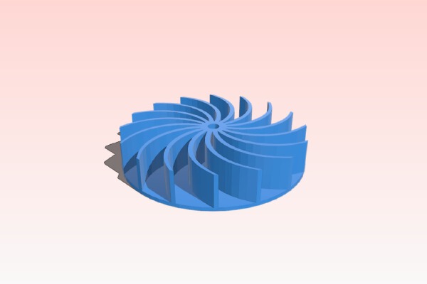 Centrifugal - radial turbine for small electro motor | 3d print model