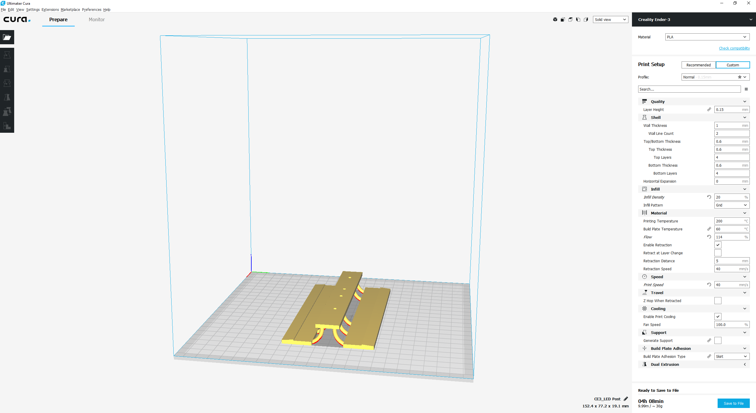 Ender 3 LED Post