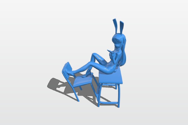 Girl sitting on the table | 3d print model
