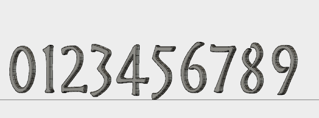Numbers 0-9 for entrance door | 3d print model