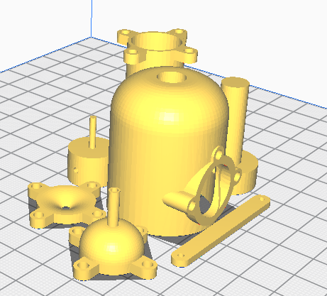Compressed air engine, spring piston