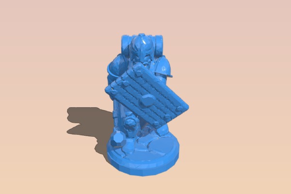 Human Warrior Advancing with Shield | 3d print model