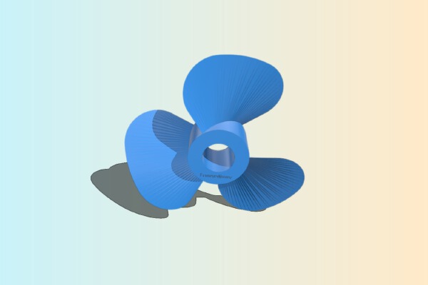 Boat Propellor for 8 mm diameter shaft. | 3d print model