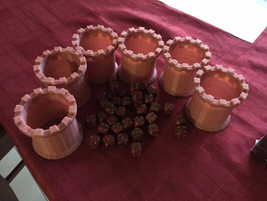 Round Castle Style Dice Cup | 3d print model