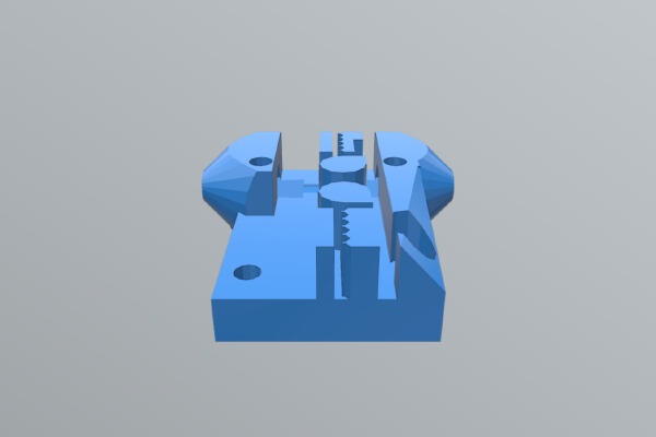 Kossel Carriage with integrated belt clips for open belts | 3d print model