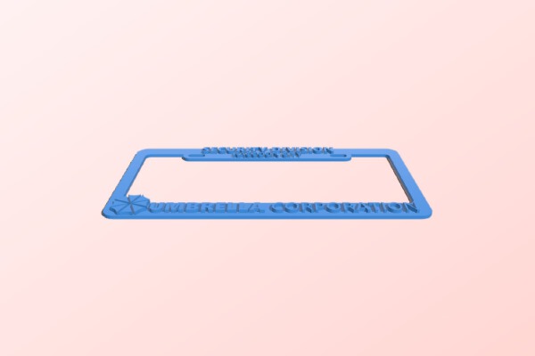 Umbrella Corporation - Security Division, Raccoon City, License Plate Frame, Resident Evil | 3d print model
