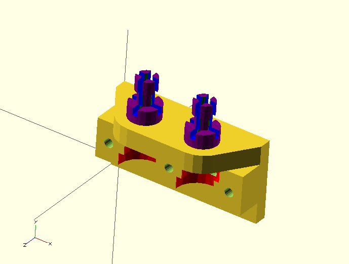  Dual i3 Bowden JHead Hotend Mount with bowden tube clamps