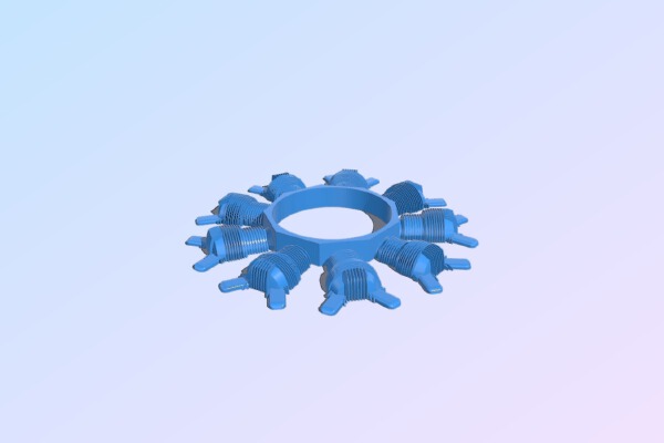 Hobby King Avios HU-16 dummy engine | 3d print model
