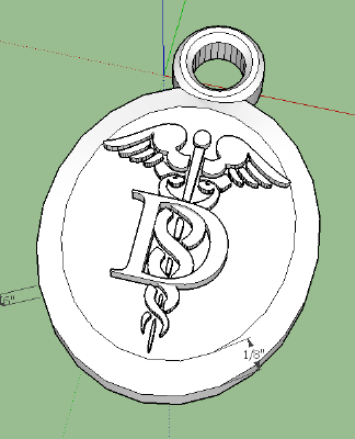 Dental Caduceus Pendant | 3d print model