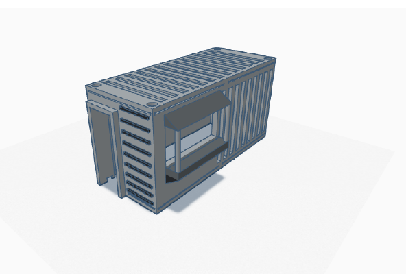 Hab Block Container - Food | 3d print model