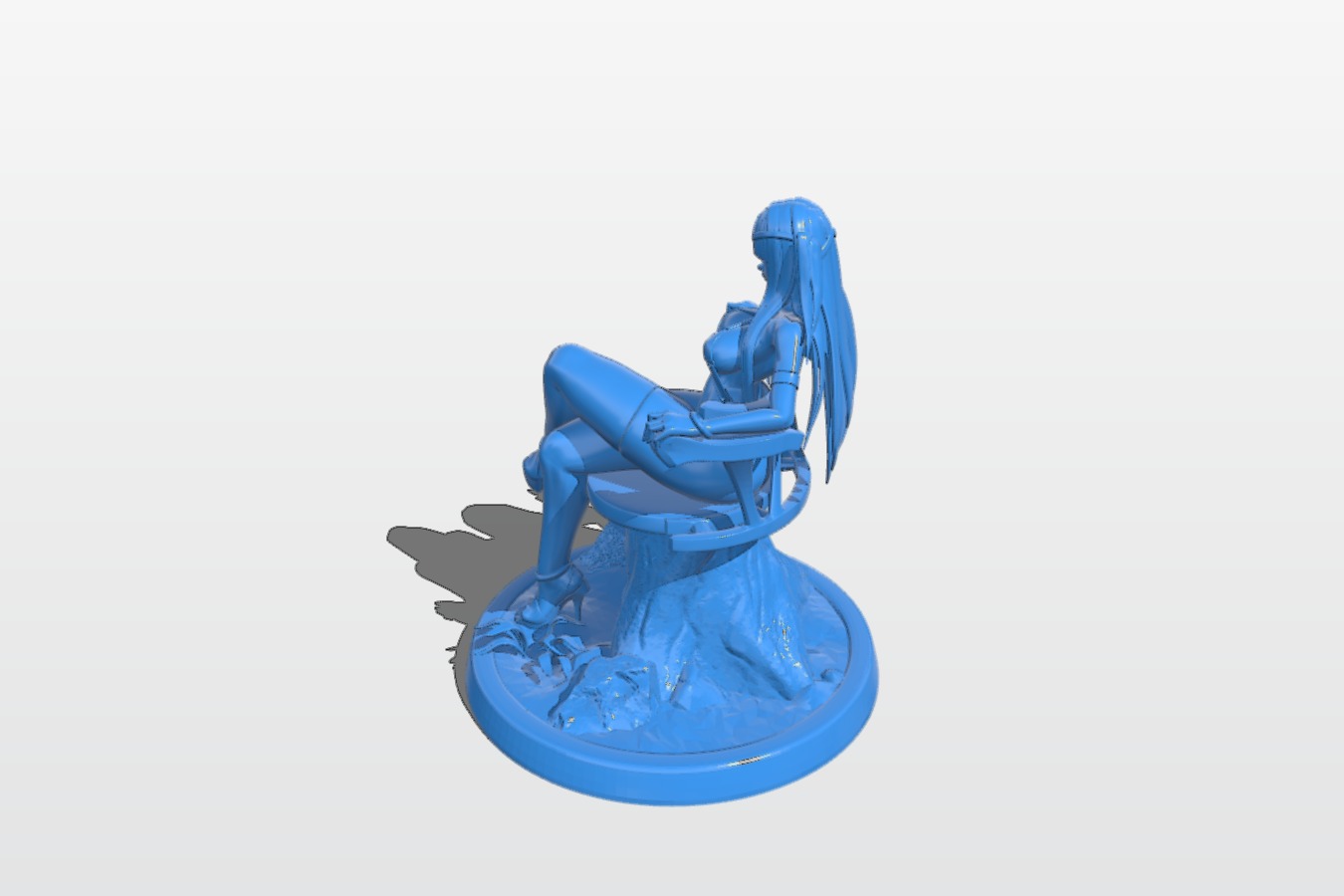 Girl sitting on a tree stump