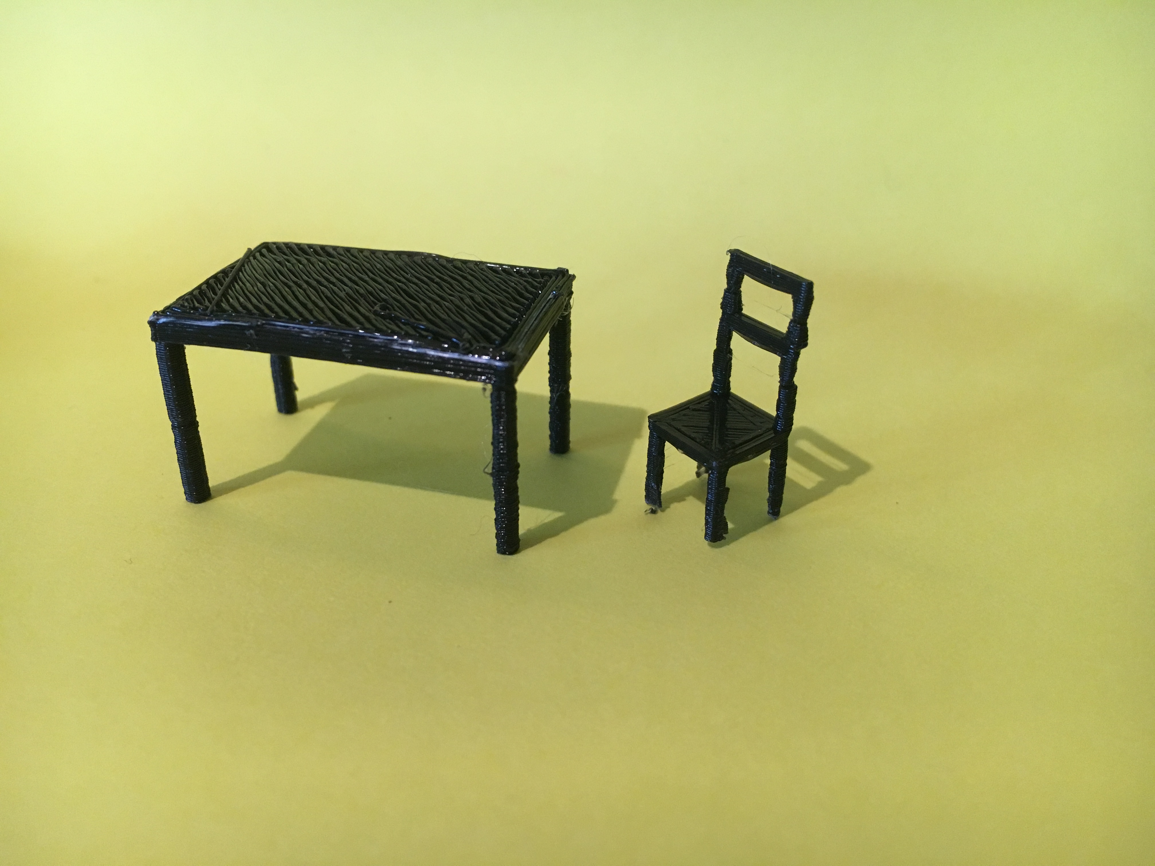 1:50 scale model table with chair