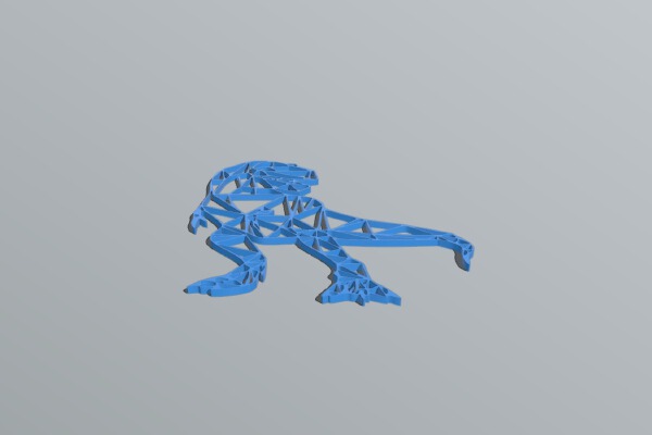 T-Rex Wall Sculpture 2D | 3d print model