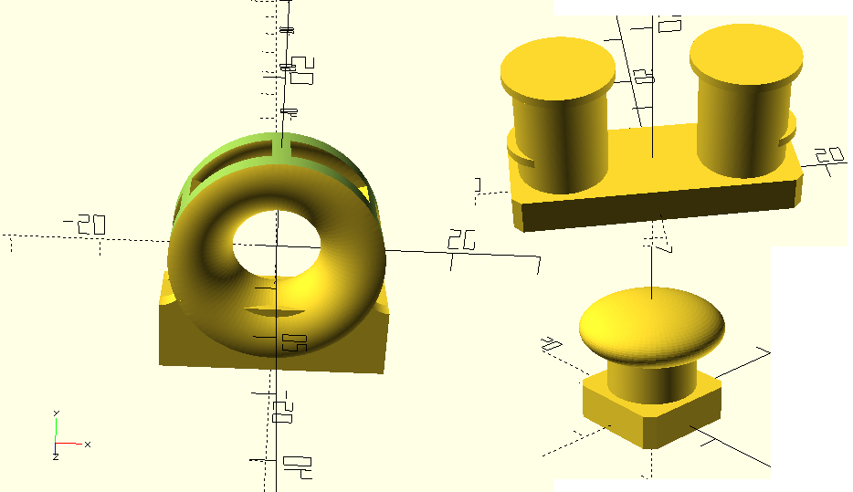 Toys for boys-ship_mooring_panama chock, bollards-OpenSCAD CSV