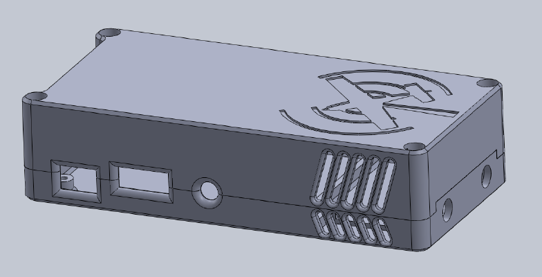 Stratux Nano SDR dual case with fan antennas mount on the end | 3d print model