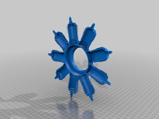 Gnome Monosoupape Engine | 3d print model