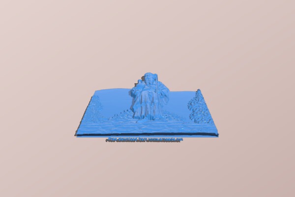 Picture of a wanderer with a vase | 3d print model
