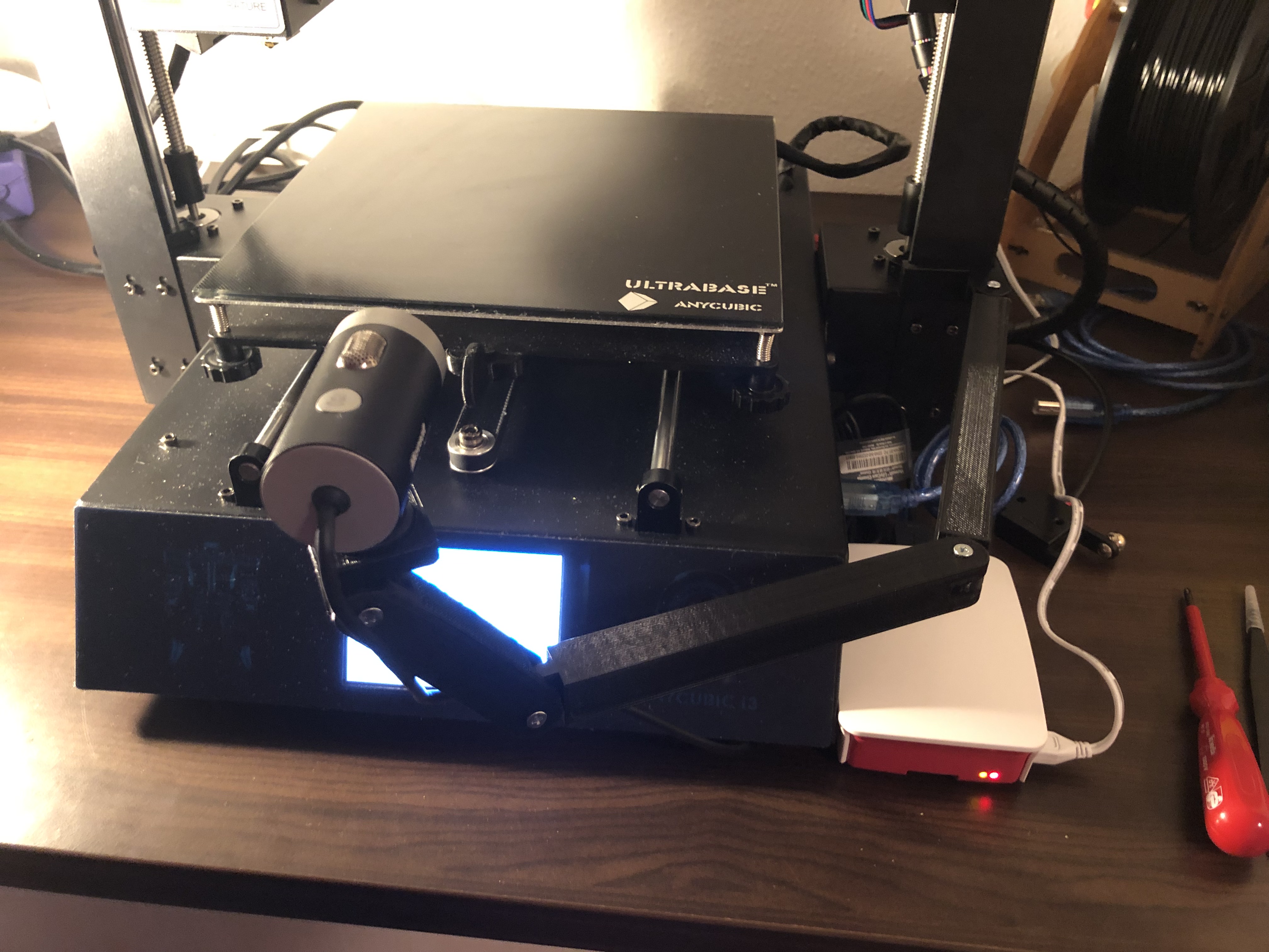 Anycubic i3 Mega Microsoft Lifecam Cinema arm mount