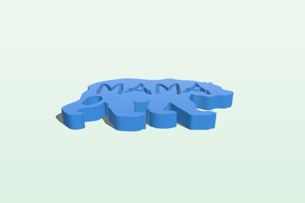 Mama Bear Key Chain | 3d print model