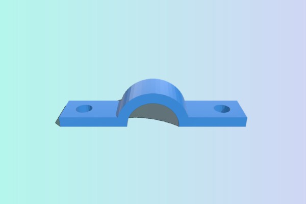 Pipe clamp _ holder - OpenSCAD parametrised | 3d print model