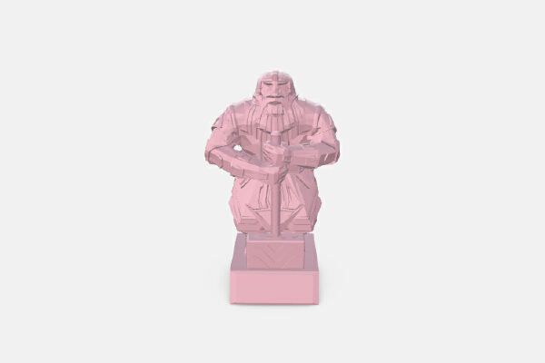 Dwarven Paragon with Warhammer | 3d print model